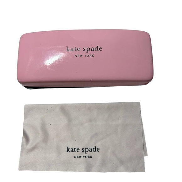 kate spade Accessories - Kate Spade New York Pink/Green CLAMSHELL Sunglass Case+Cleaning Cloth